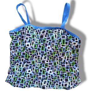 Suit Yourself Blues Graphic Women's Swimwear Tankini Top 24w Support‎